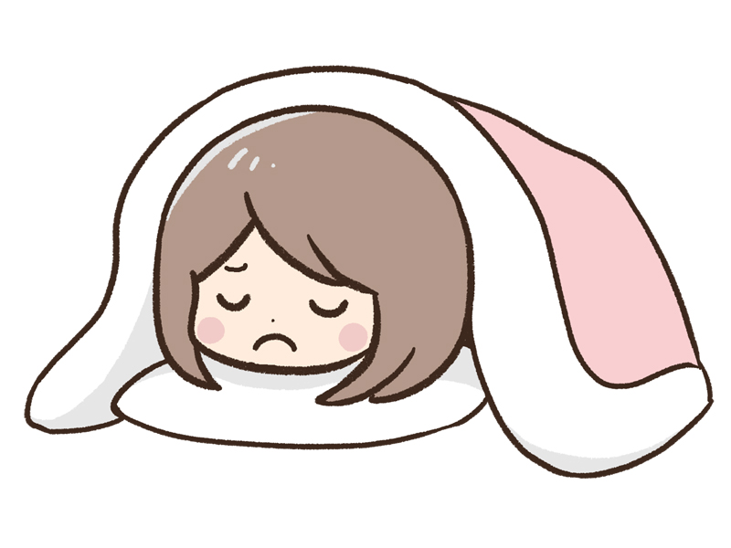 寝込む女の子
