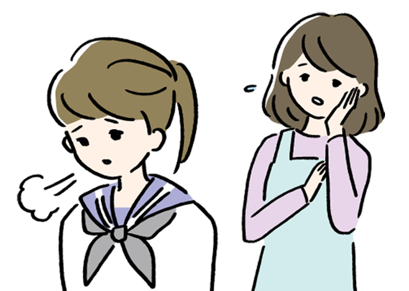 ため息をつく娘を見て心配する母