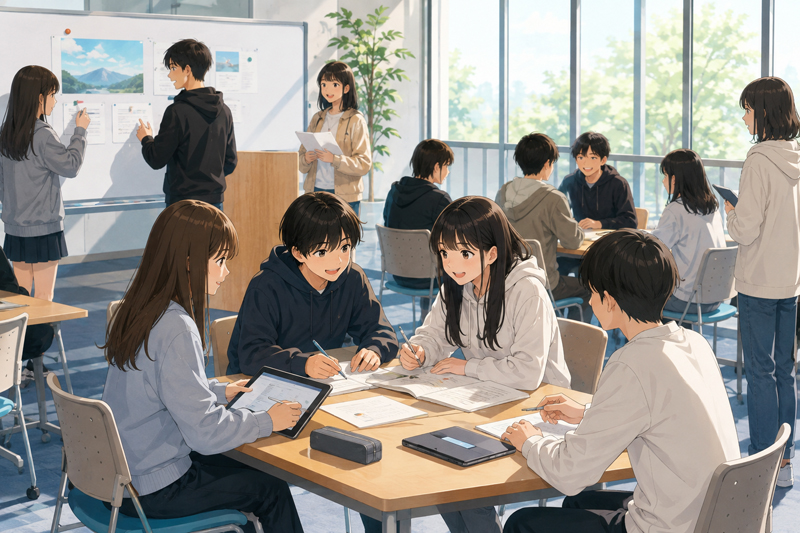 アイスブレーク中の生徒